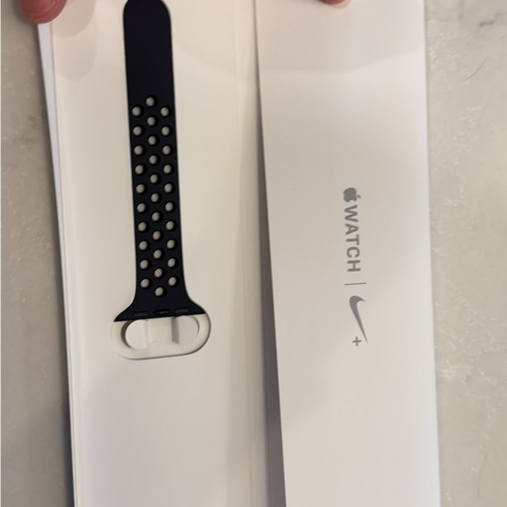 Apple Watch Nike Black Sport Band with Sporty Perforations